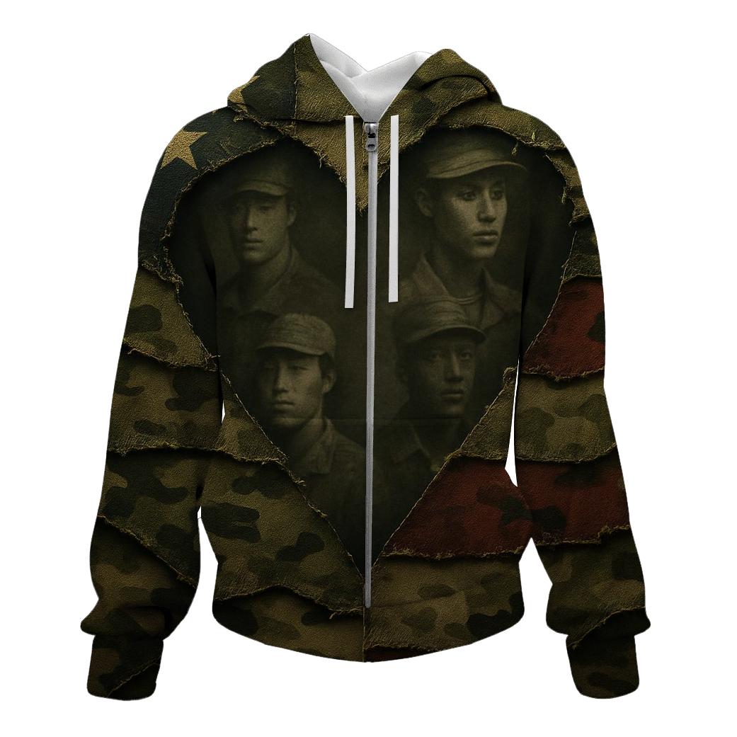Camouflage Heartline graphic hoodies