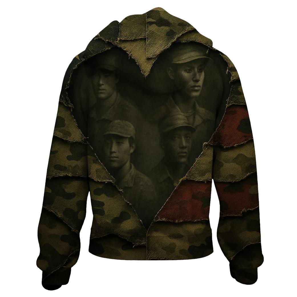 Camouflage Heartline graphic hoodies