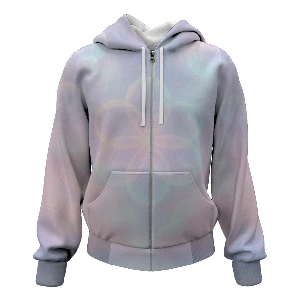Pastel Mist Garden zip-up hoodies