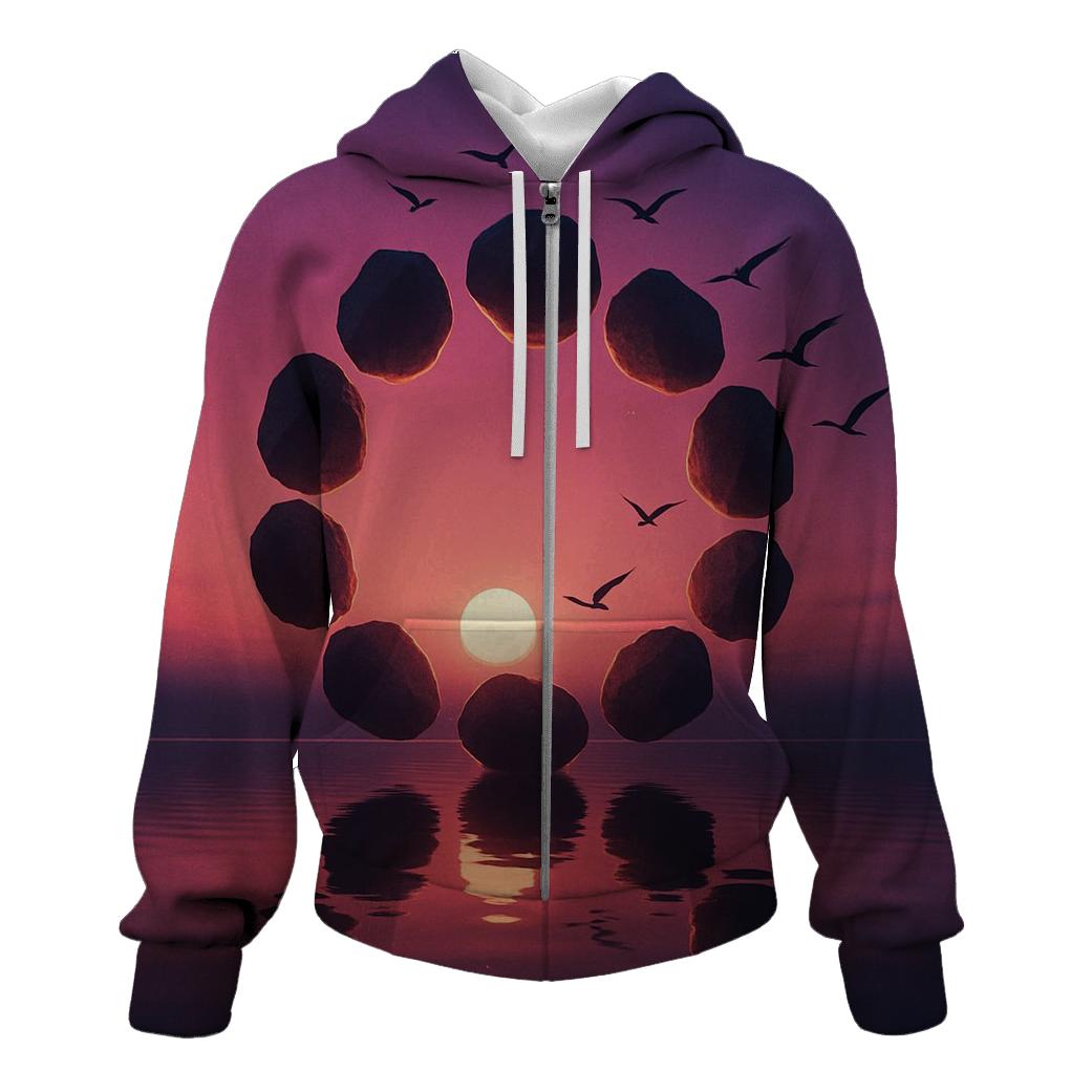 Cinder Sky Silhouette zip-up hoodies