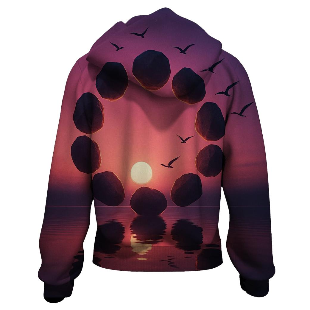 Cinder Sky Silhouette zip-up hoodies