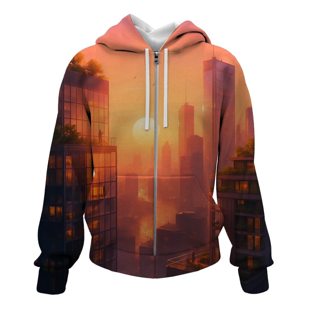 Coral City Golden Hour premium hoodies