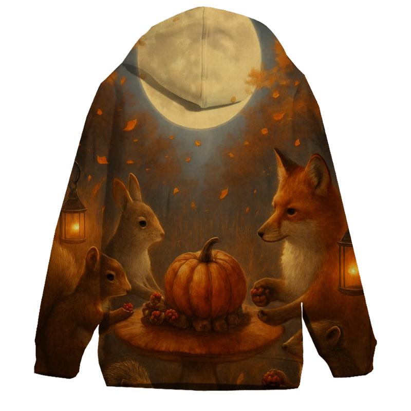 Woodland Feast Under Moonlight hoodie trends