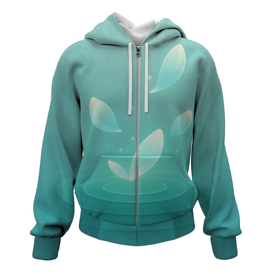 Iridescent Lagoon Bloom hoodie styles