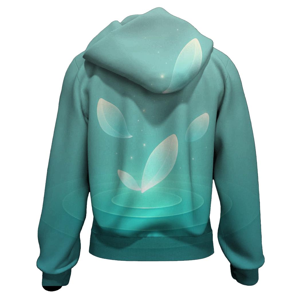 Iridescent Lagoon Bloom hoodie styles