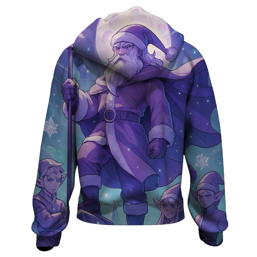 Frosted Anime Guardian Santa hoodie designs