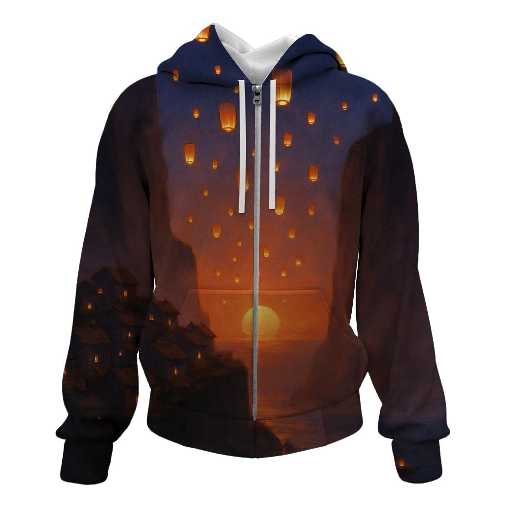  Indigo Cliff Lanterns premium hoodies