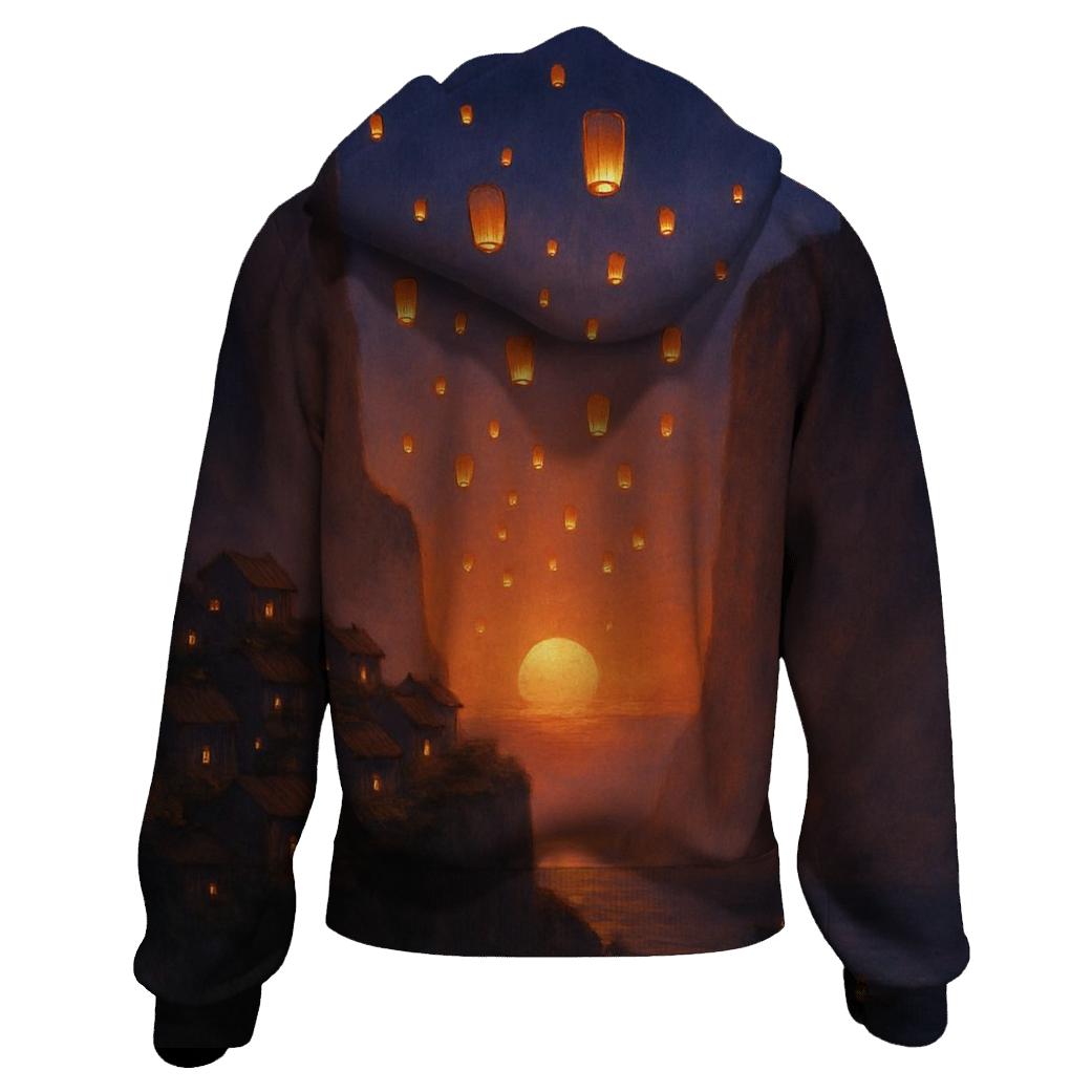  Indigo Cliff Lanterns premium hoodies