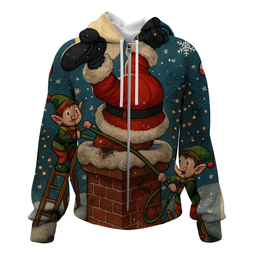 Santa Stuck Chimney Comedy hoodie designs