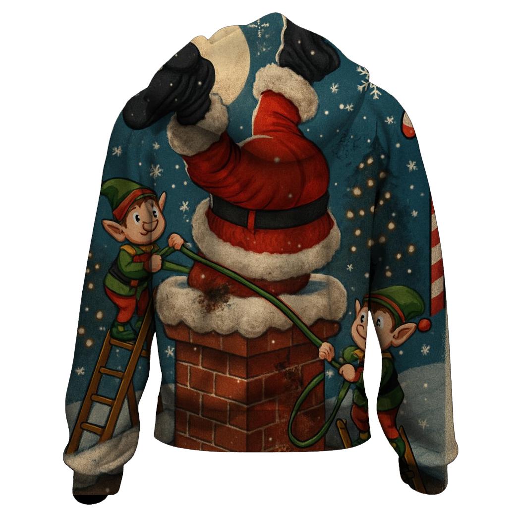 Santa Stuck Chimney Comedy hoodie designs