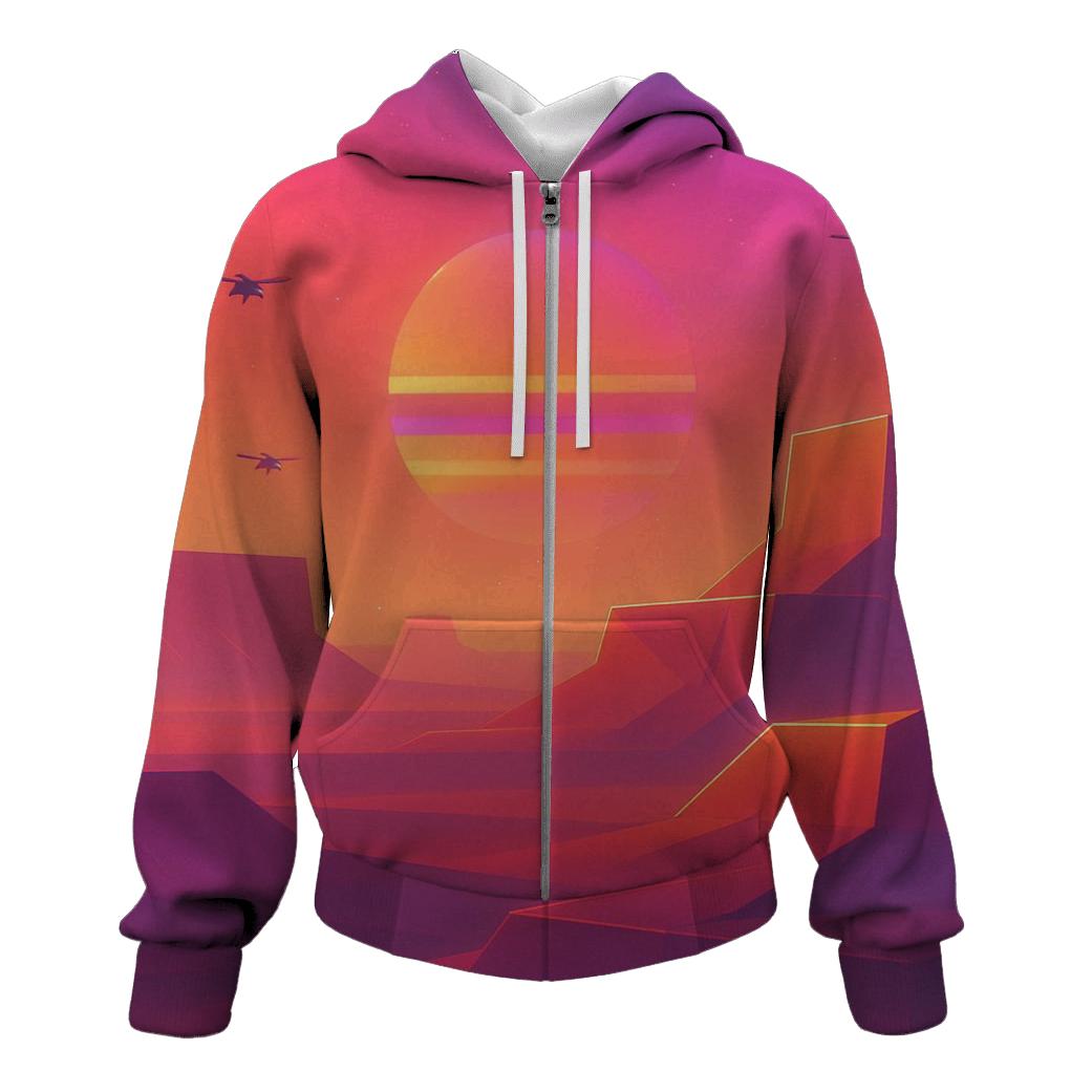 Sunset Circuit Mirage zip-up hoodies
