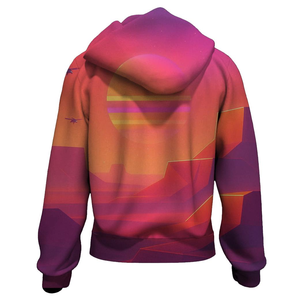 Sunset Circuit Mirage zip-up hoodies