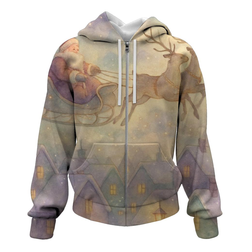 Dreamy Watercolor Sleigh Moment designer hoodies