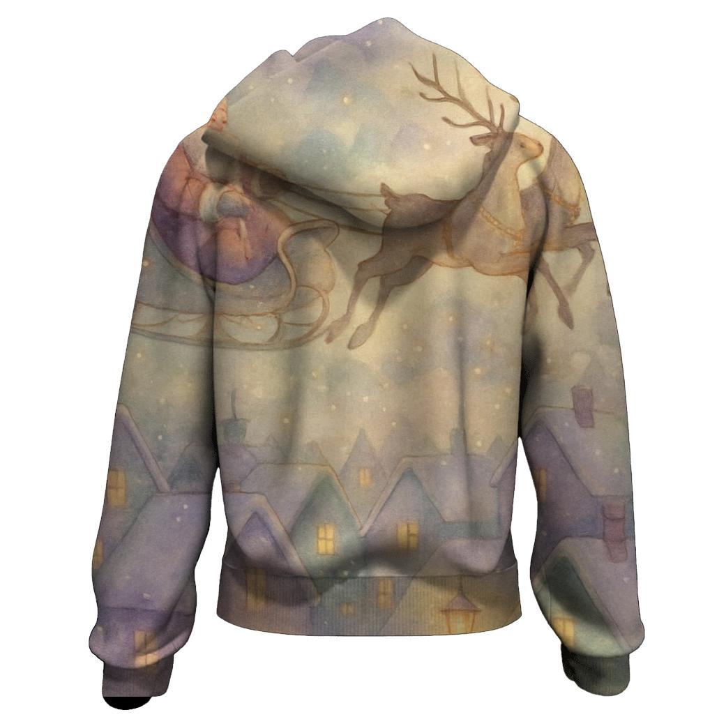 Dreamy Watercolor Sleigh Moment designer hoodies