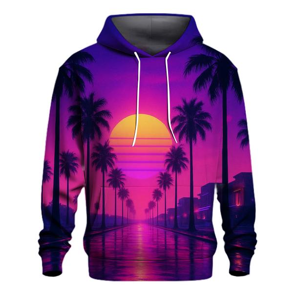 Vaporwave Palms Escape zip-up hoodies