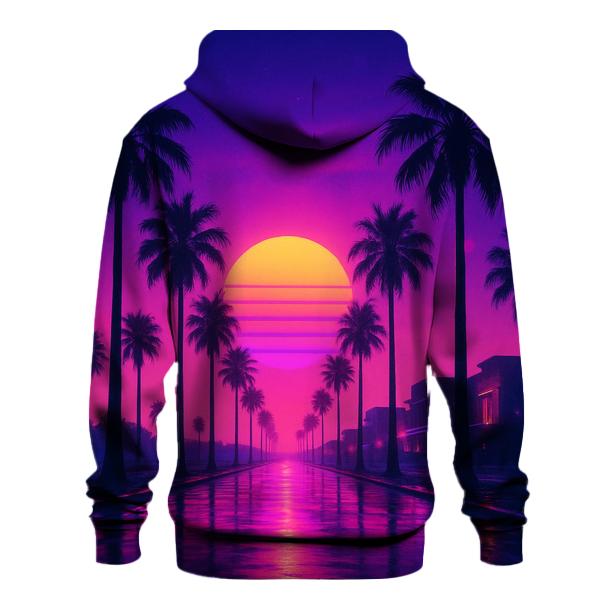 Vaporwave Palms Escape zip-up hoodies