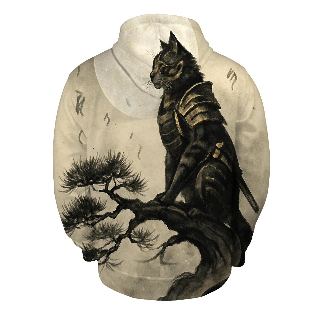 Samurai Moon Watcher embroidered hoodies