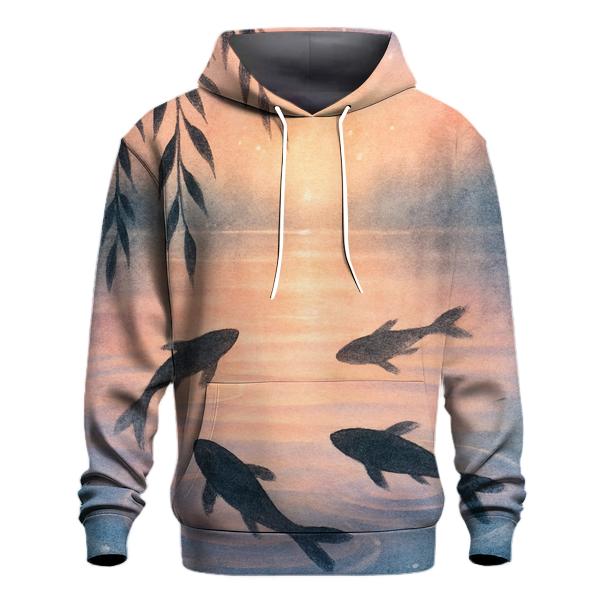 Peach Sky Koi Reflection custom hoodies