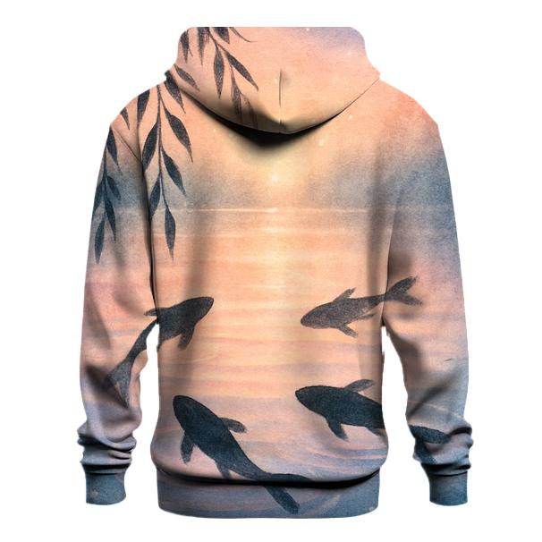 Peach Sky Koi Reflection custom hoodies