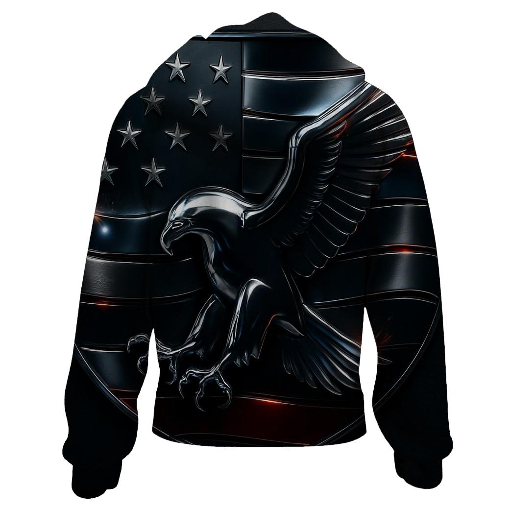 Metallic Eagle Flag Crest hoodies fashion