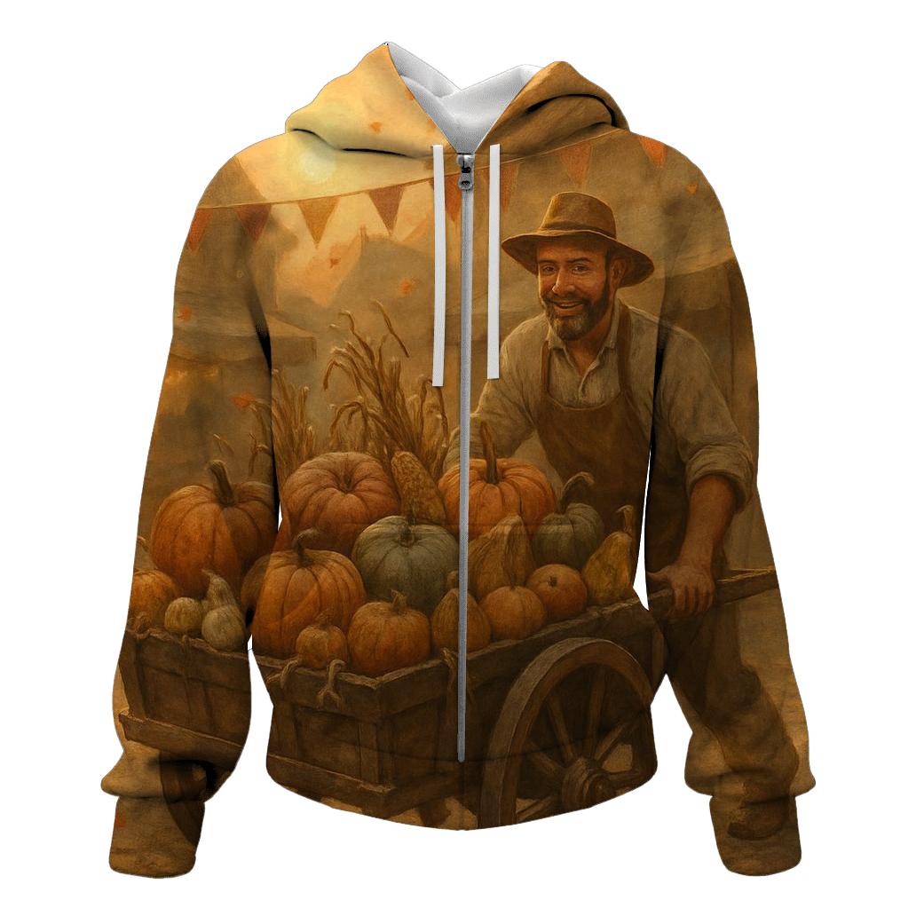 Pumpkin Cart At Sunset Market heavyweight hoodies