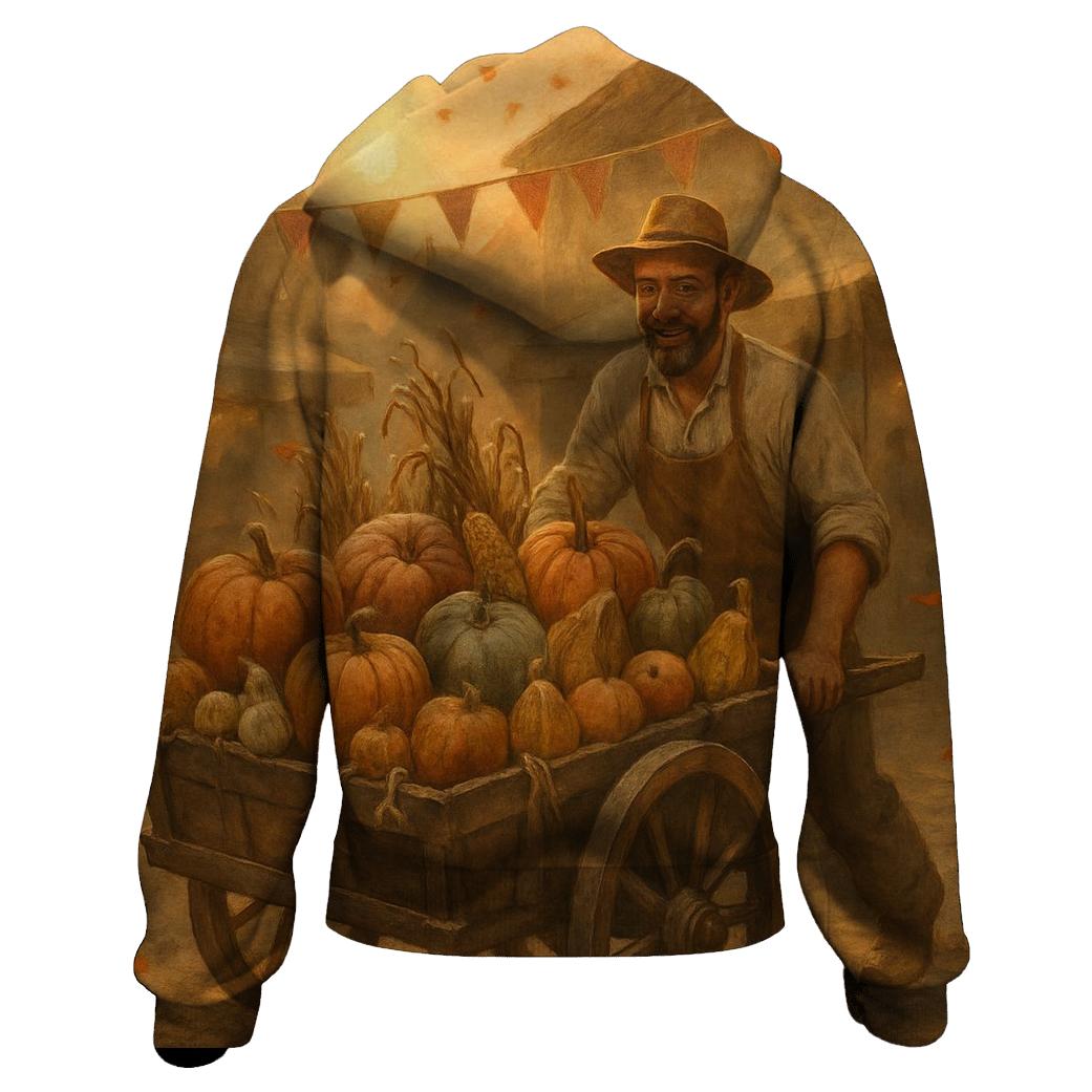 Pumpkin Cart At Sunset Market heavyweight hoodies