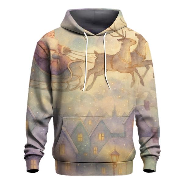 Dreamy Watercolor Sleigh Moment designer hoodies