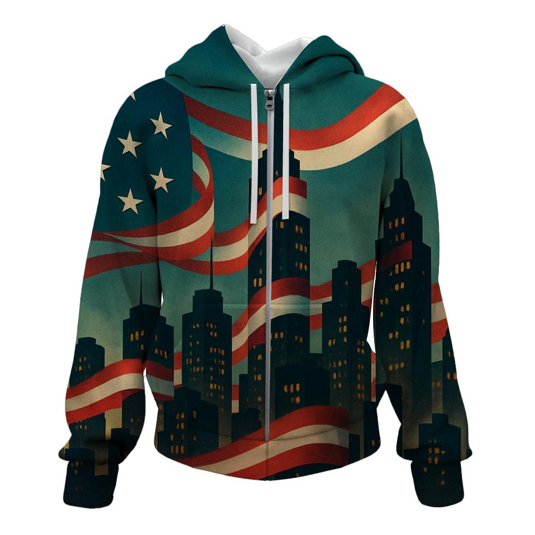 Patriotic Skyline Weave hoodies fashion