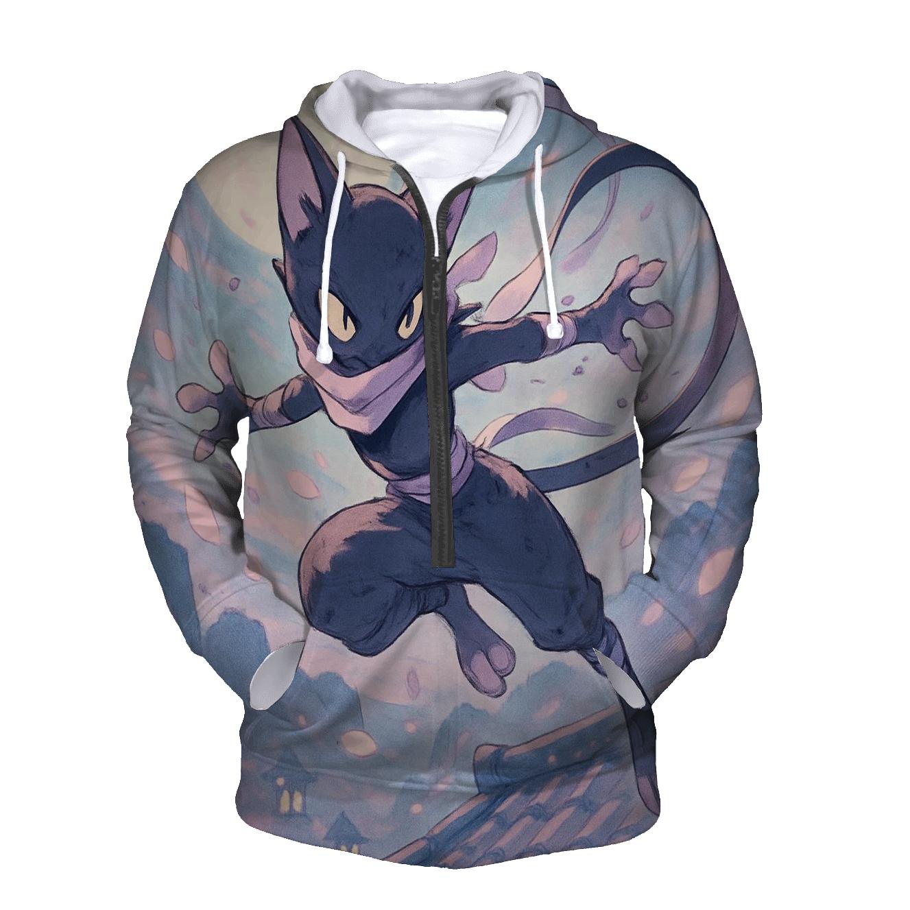 Cherry Blossom Ninja Cat custom hoodies