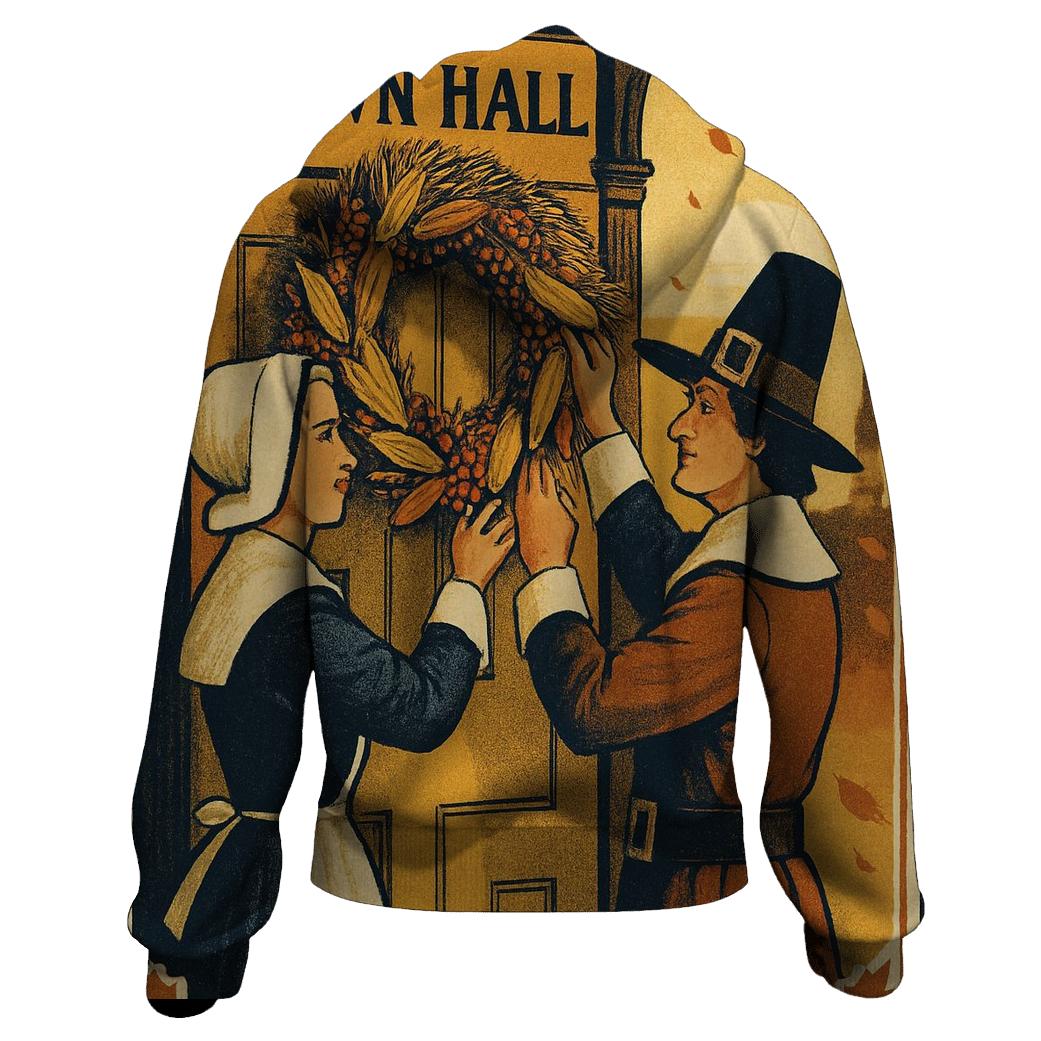 Sunset Pilgrim And Harvest Wreath hoodies fashion