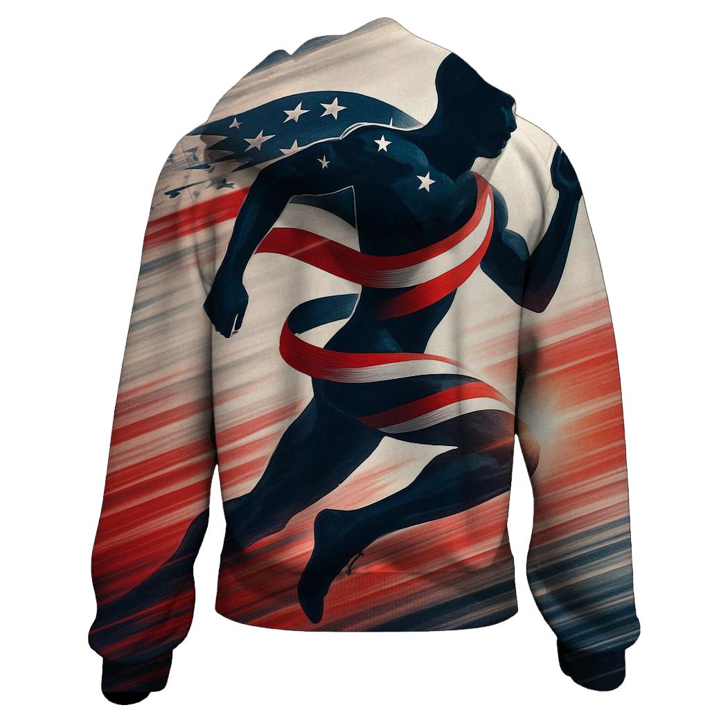 Stripes Of Motion Runner embroidered hoodies