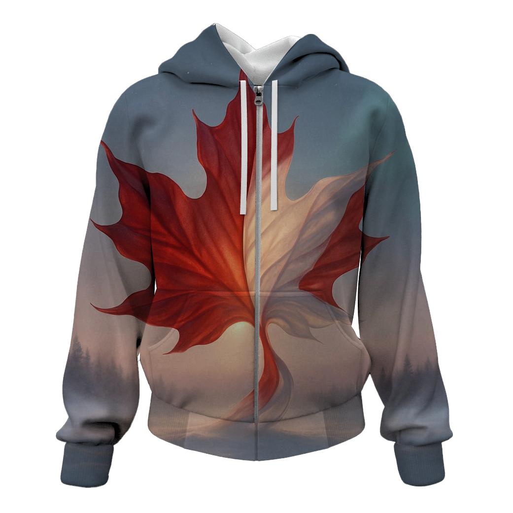 Maple Wind Sculpture zip-up hoodies