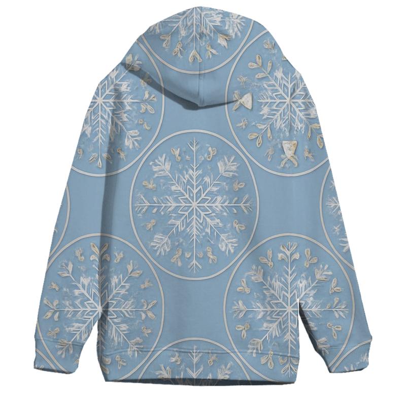 Snowflake Mandala On Sky Blue hoodie styles