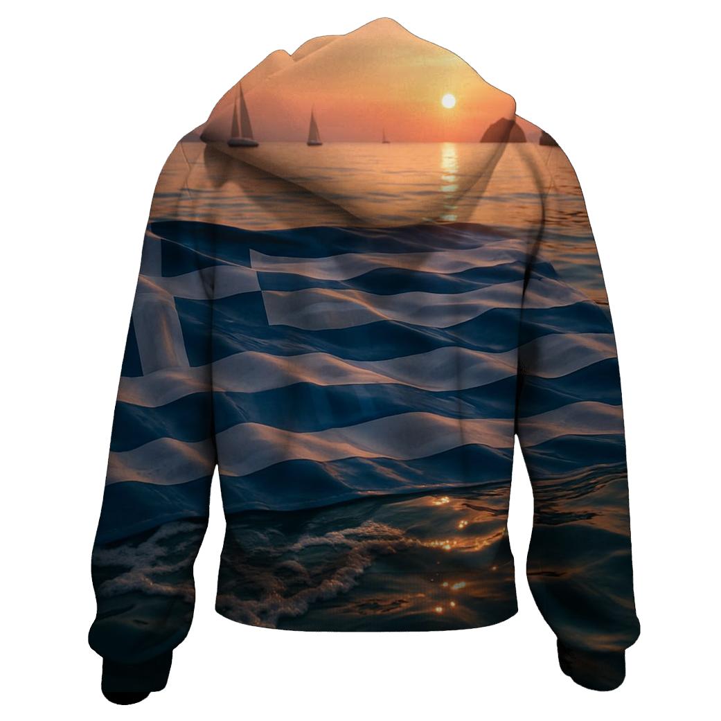Aegean Flag Tide embroidered hoodies