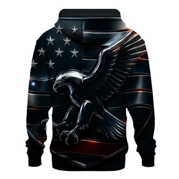 Metallic Eagle Flag Crest pullover hoodies
