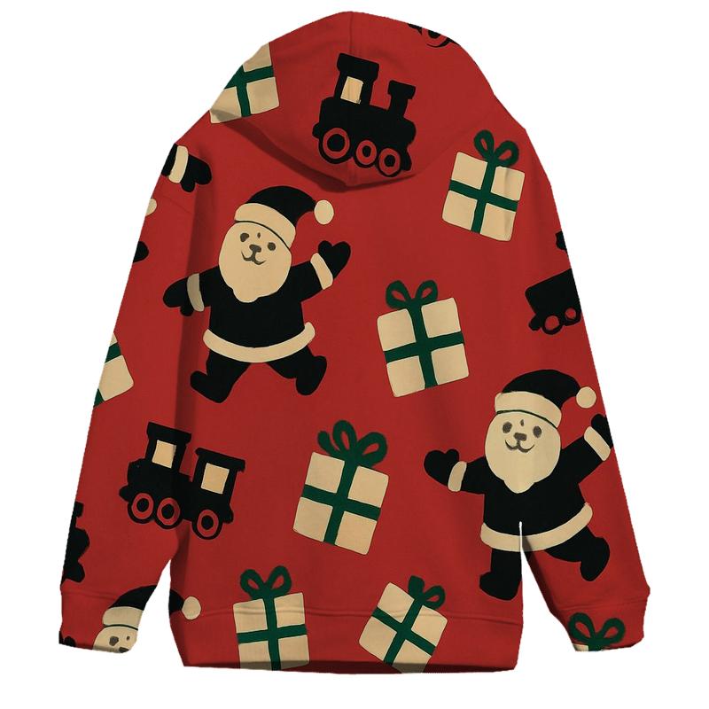 Santa Silhouette Scatter On Cardinal Red premium hoodies