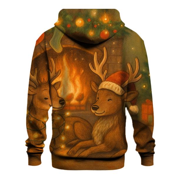 Lazy Fireplace Reindeer hoodie styles