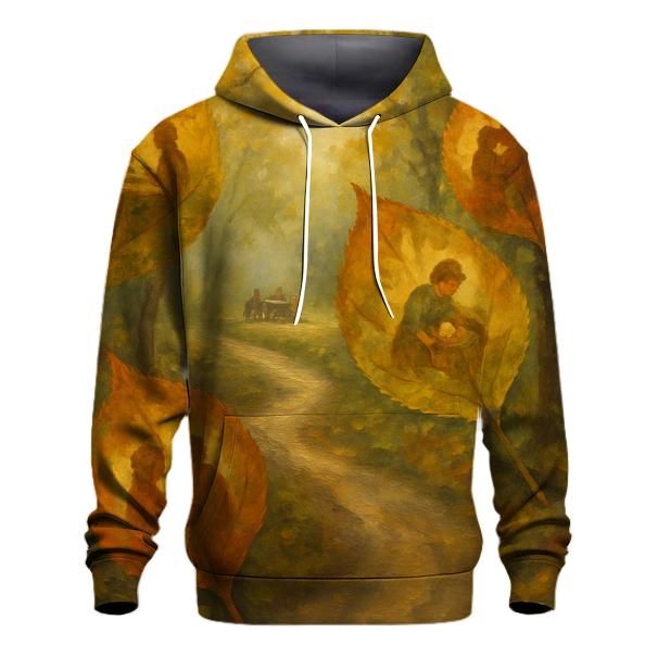 Golden Trail Of Thankful Leaves printed hoodies