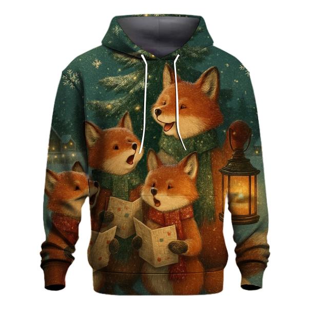 Midnight Caroling Foxes lightweight hoodies