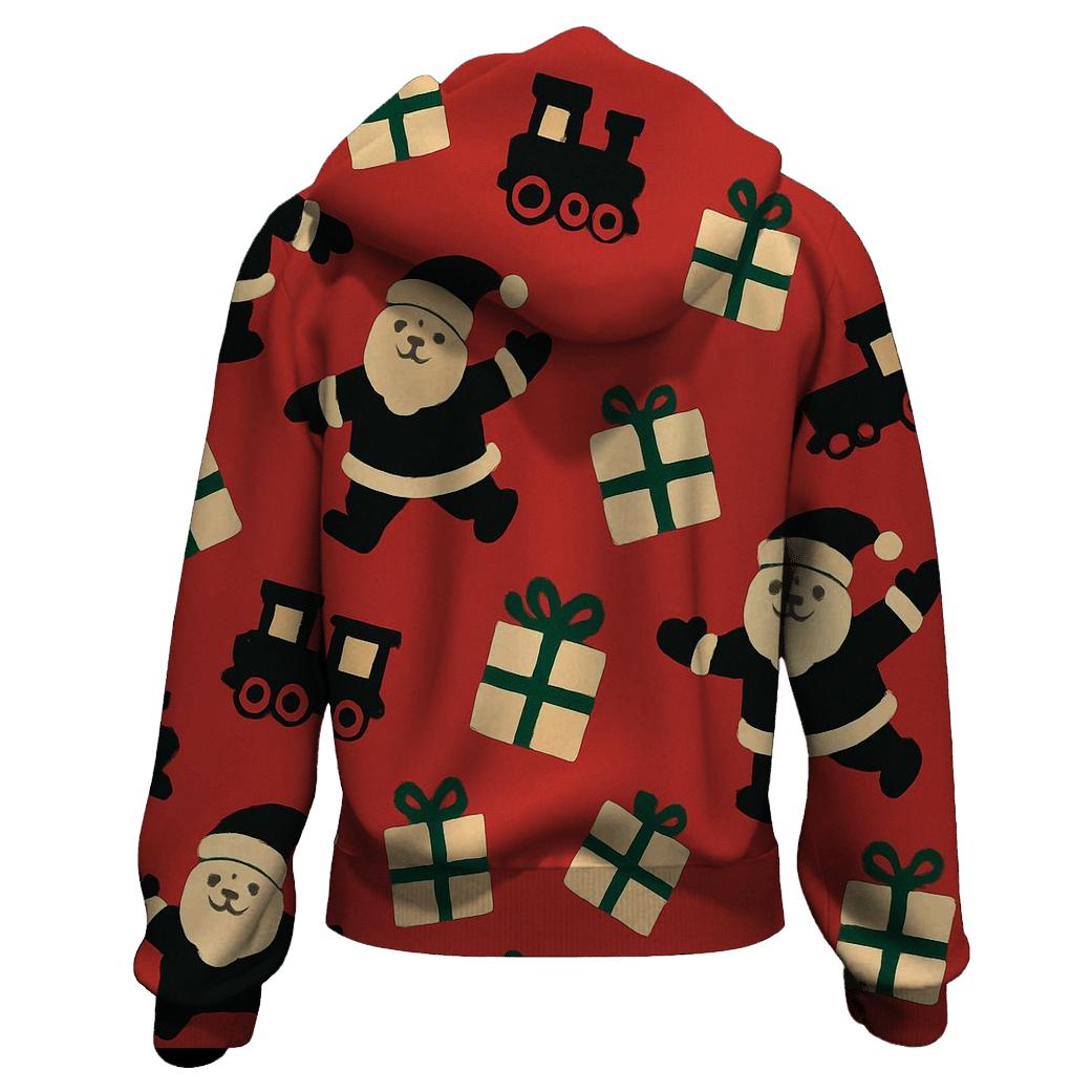 Santa Silhouette Scatter On Cardinal Red heavyweight hoodies