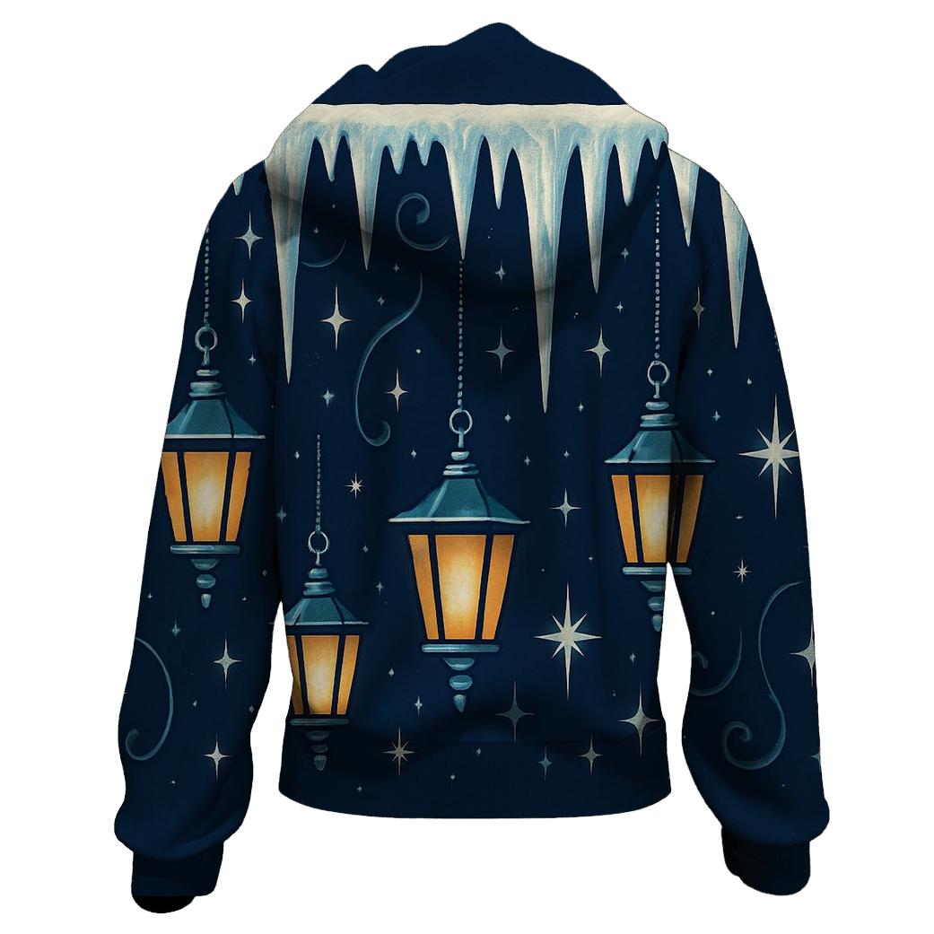 Icicle Border On Midnight Navy designer hoodies