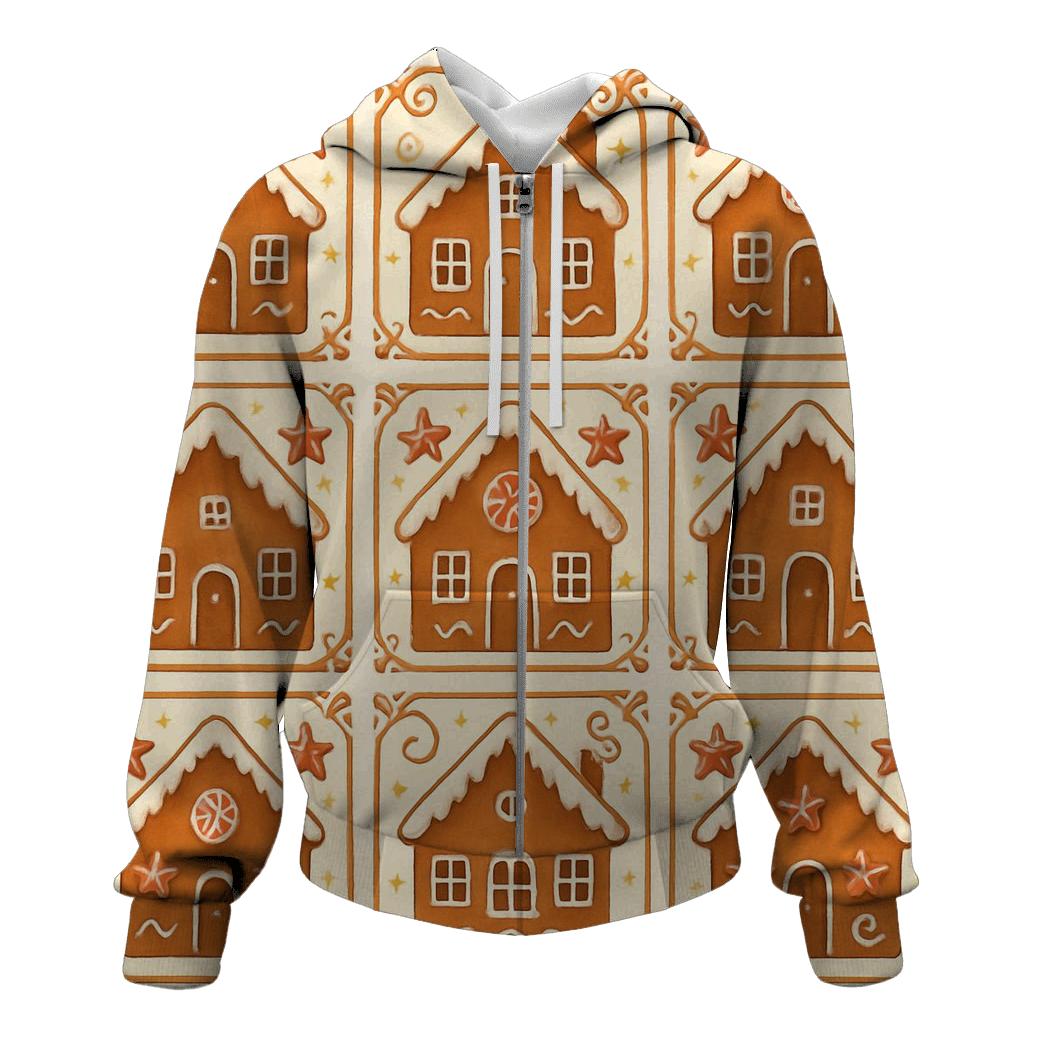 Gingerbread Tile On Cream Background hoodie designs