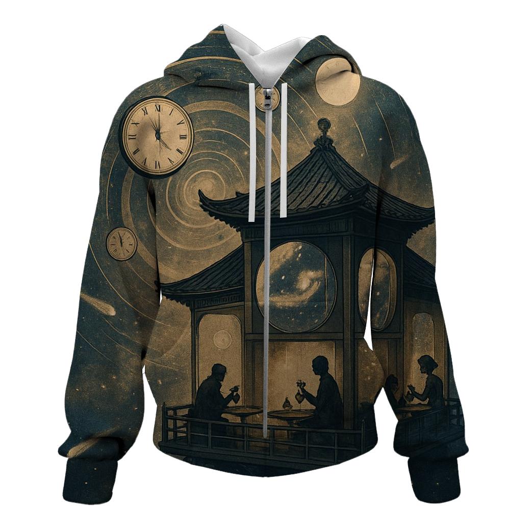 Time Dilation Tea House heavyweight hoodies