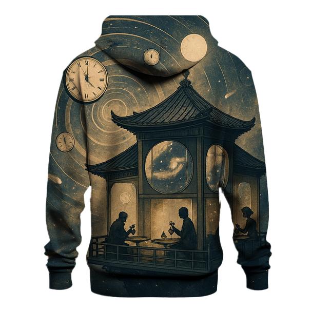 Time Dilation Tea House graphic hoodies