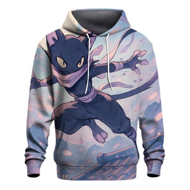 Cherry Blossom Ninja Cat embroidered hoodies