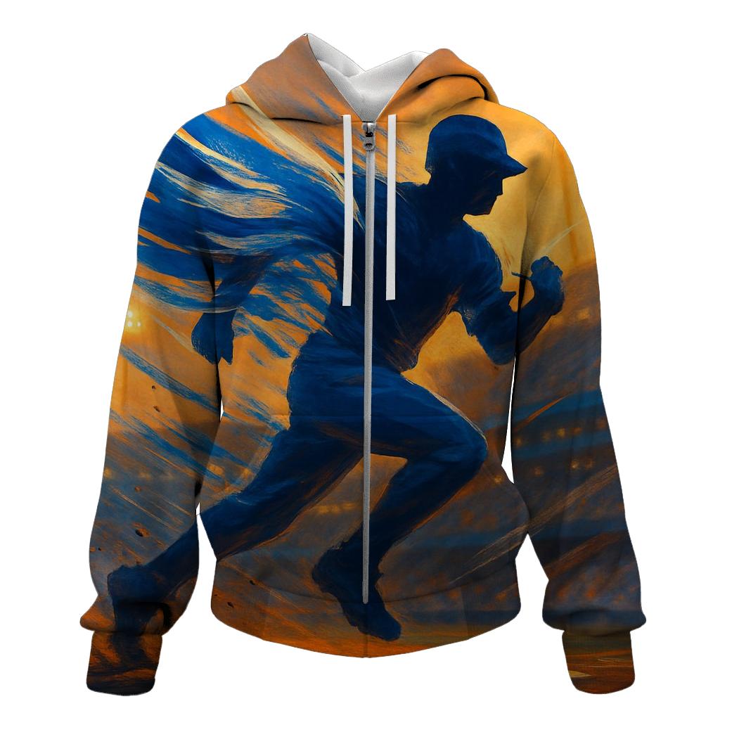 Winged Speed Silhouette zip-up hoodies