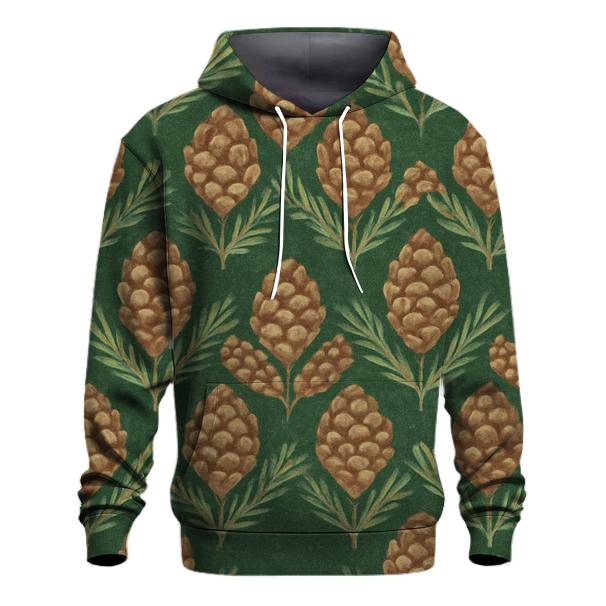 Pinecone Chevron On Forest Green embroidered hoodies