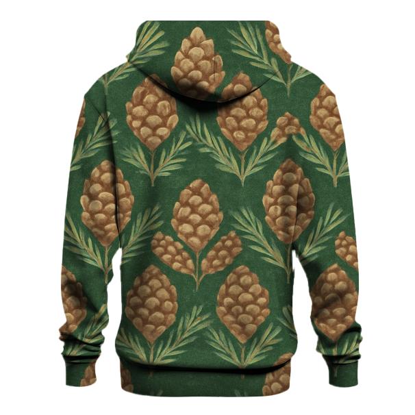 Pinecone Chevron On Forest Green embroidered hoodies