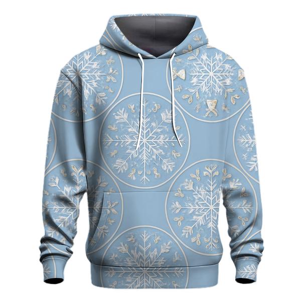Snowflake Mandala On Sky Blue hoodie designs