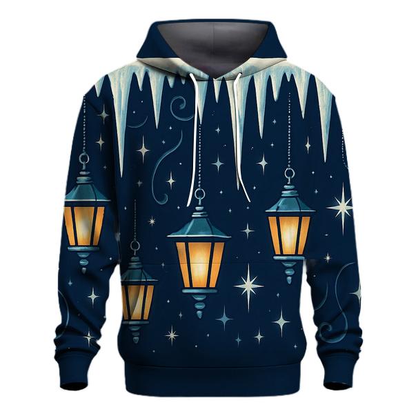 Icicle Border On Midnight Navy heavyweight hoodies
